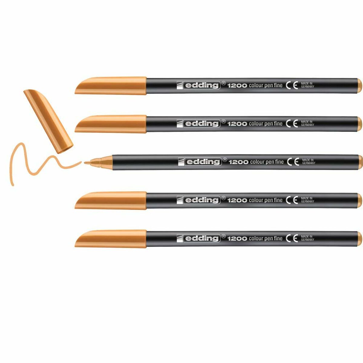 Tuschpennor Edding 1200 Ljus orange (5 antal)